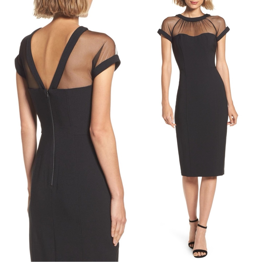 Cap-sleeve crepe dress Sz10